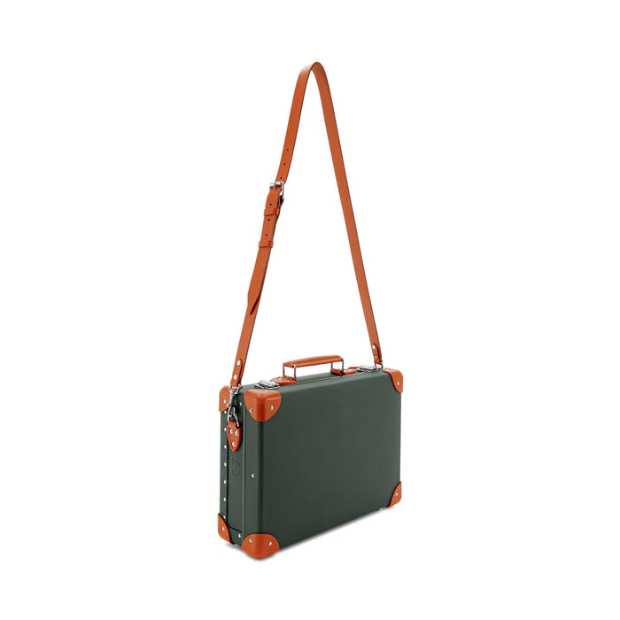 Leather Crafted · Small Attaché | Leaf/Orange/Chrome