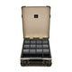 Caviar · 12-Slot Watch Case | Caviar/Chocolate - GLOBE-TROTTER
