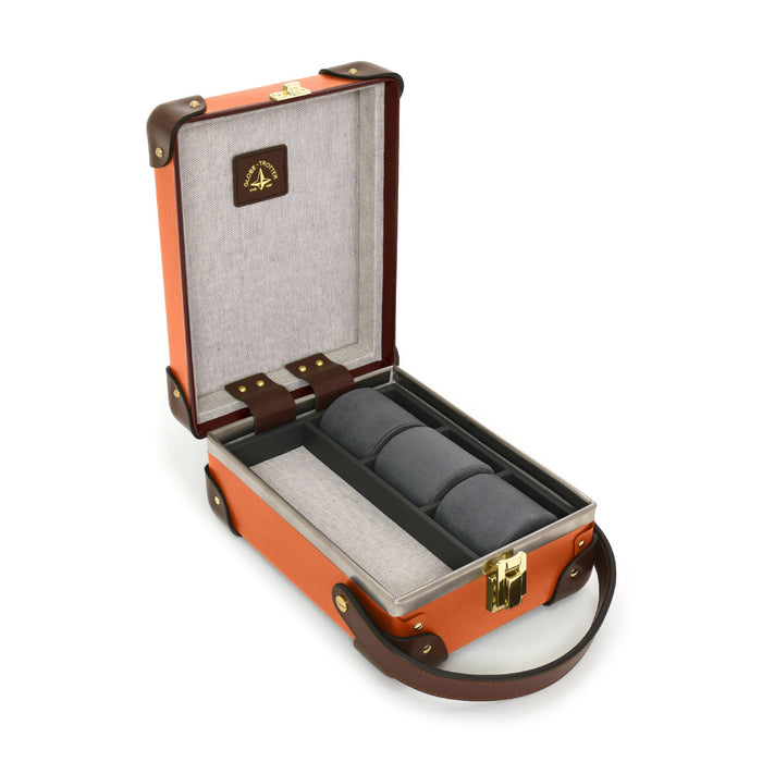 Centenary · 3-Slot Watch Case | Marmalade/Brown - GLOBE-TROTTER