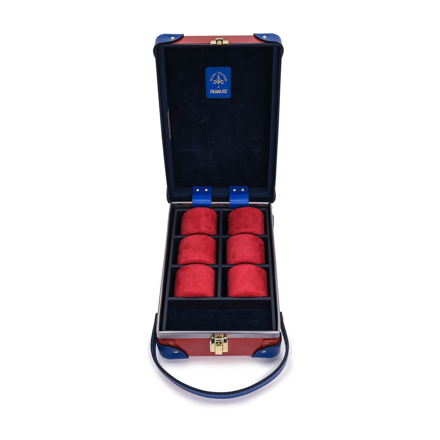 PEANUTS · 6-Slot Watch Case | Red/Blue