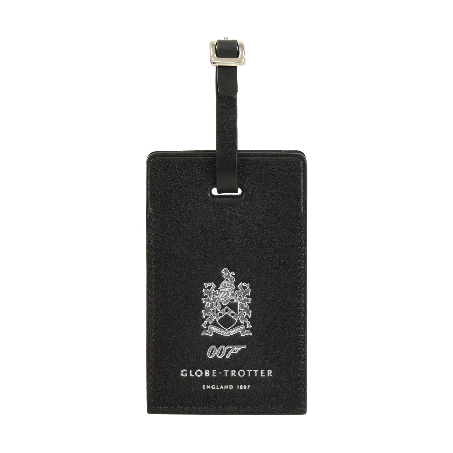 NO TIME TO DIE Luggage Collection · Luggage Tag | Black - GLOBE-TROTTER