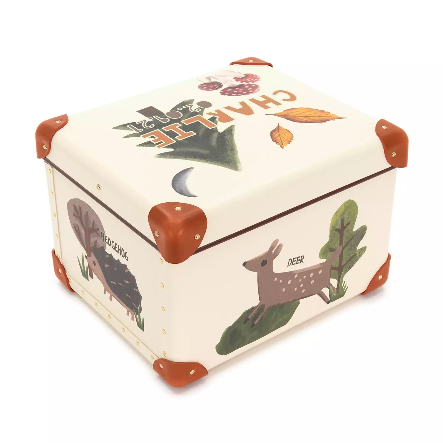 Occasions · Custom Children's Keepsake Box | Woodland - Ivory/Orange - GLOBE-TROTTER