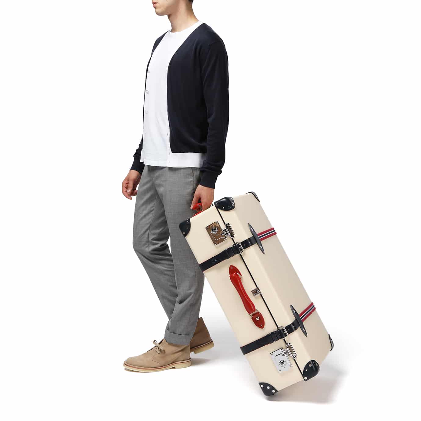 St. Moritz · Large Suitcase | Ivory/Navy & Red - GLOBE-TROTTER