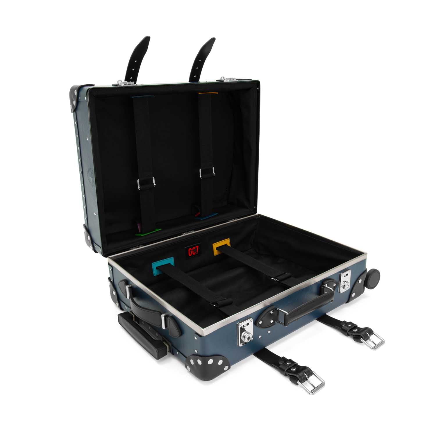 DR. NO · Carry-On - 4 Wheels | Navy/Black/Chrome