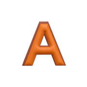 Alphabet · Leather Sticker | Orange/Brown | A