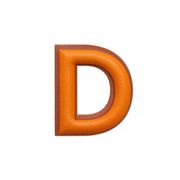 Alphabet · Leather Sticker | Orange/Brown | D