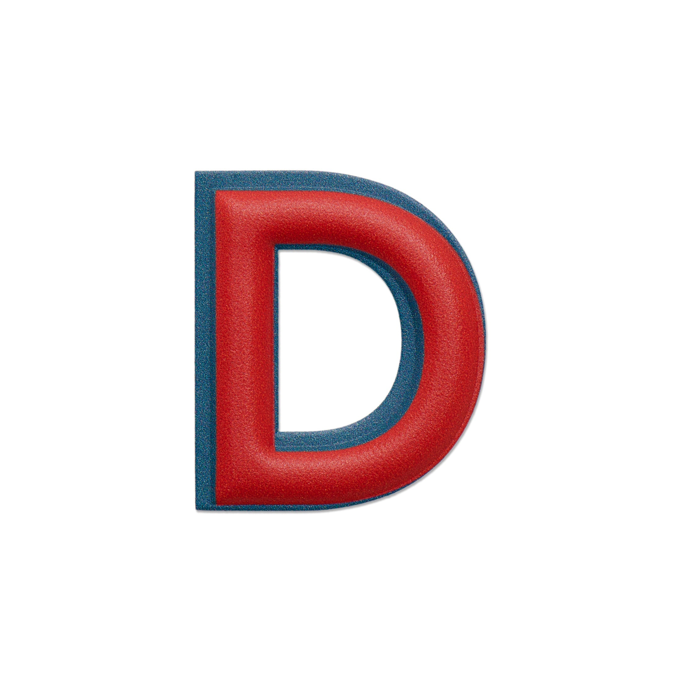 Alphabet · Leather Sticker | Red/Petrol Blue | D