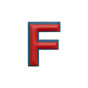 Alphabet · Leather Sticker | Red/Petrol Blue | F
