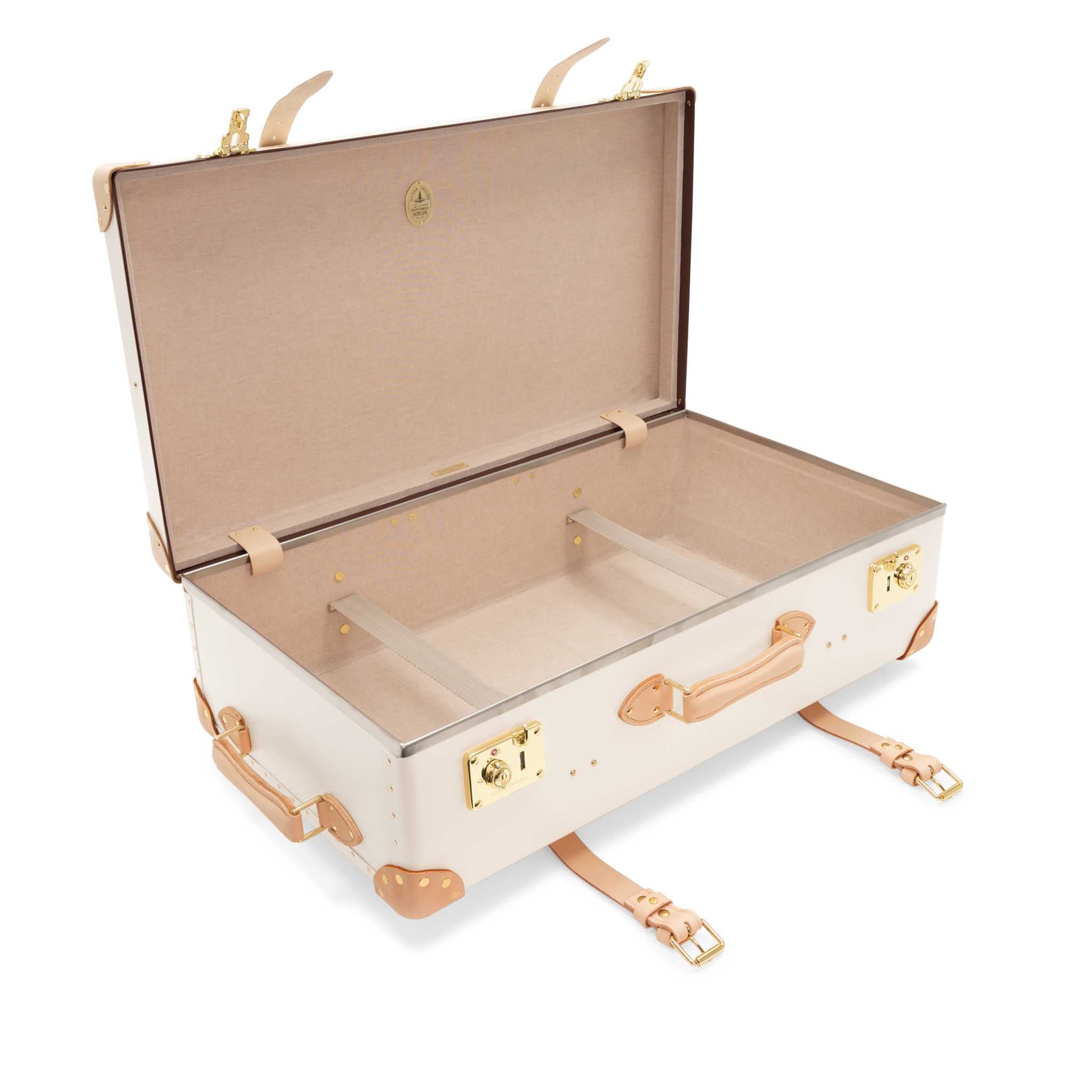 GLOBE TROTTER Safari XL Vulcanized Fiberboard Two wheels suitcase Carry Bag Ivory