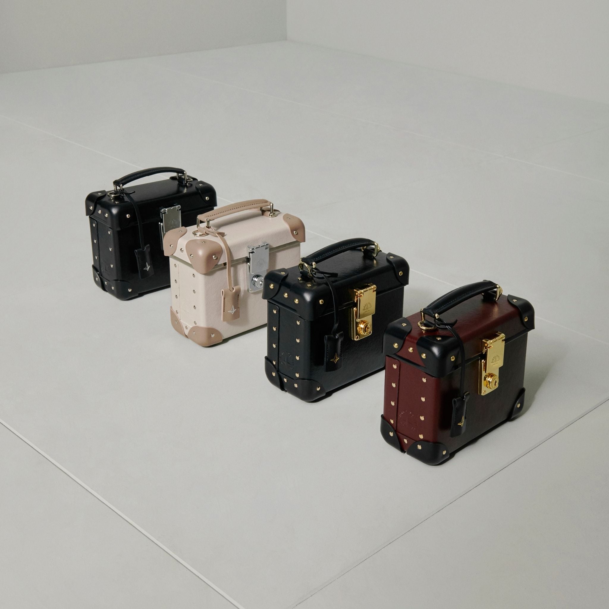 Globe-Trotter | Centenary Handbag | Small | Black & Gold | Luxury Bag