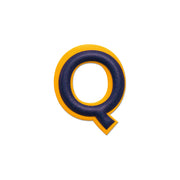 Alphabet · Leather Sticker | Yellow/Dark Blue | Q