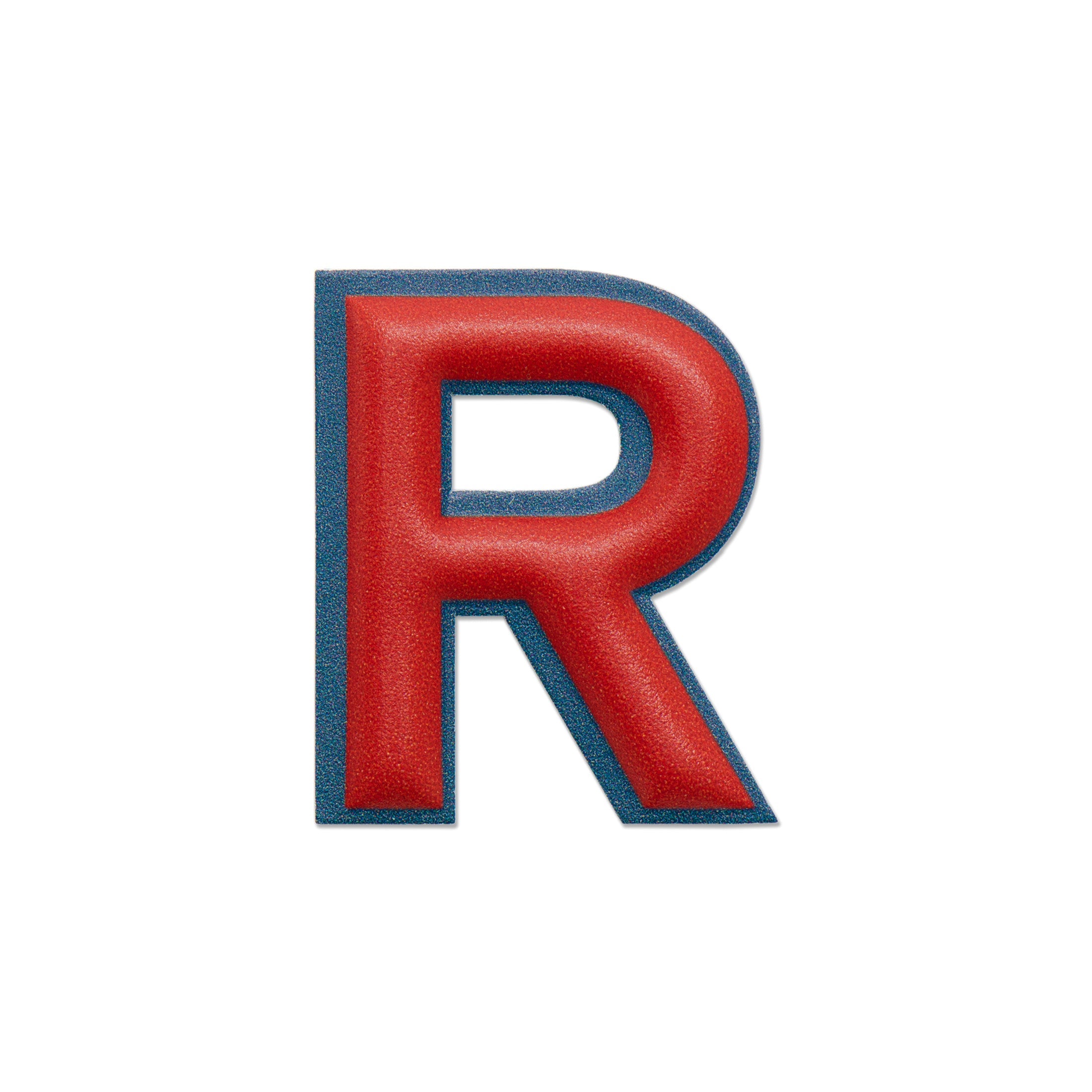 Alphabet · Leather Sticker | Red/Petrol Blue | R