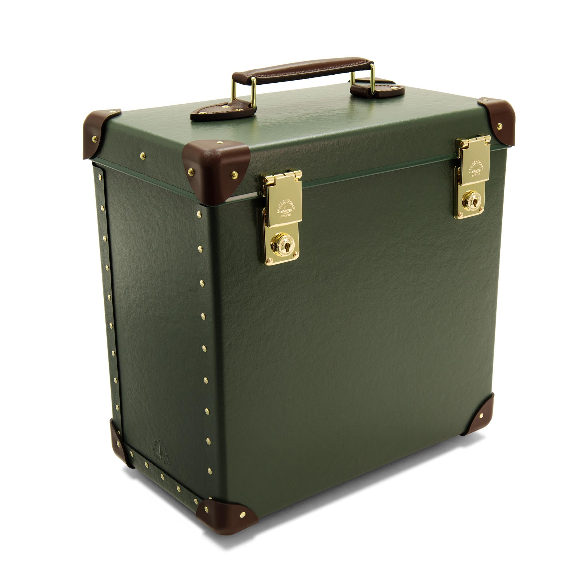 Home Collection · Vinyl Record Case | Green/Brown/Brass
