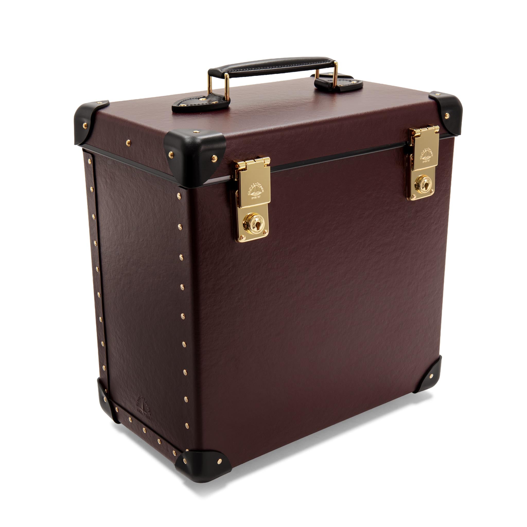 Home Collection · Vinyl Record Case | Oxblood/Black/Brass