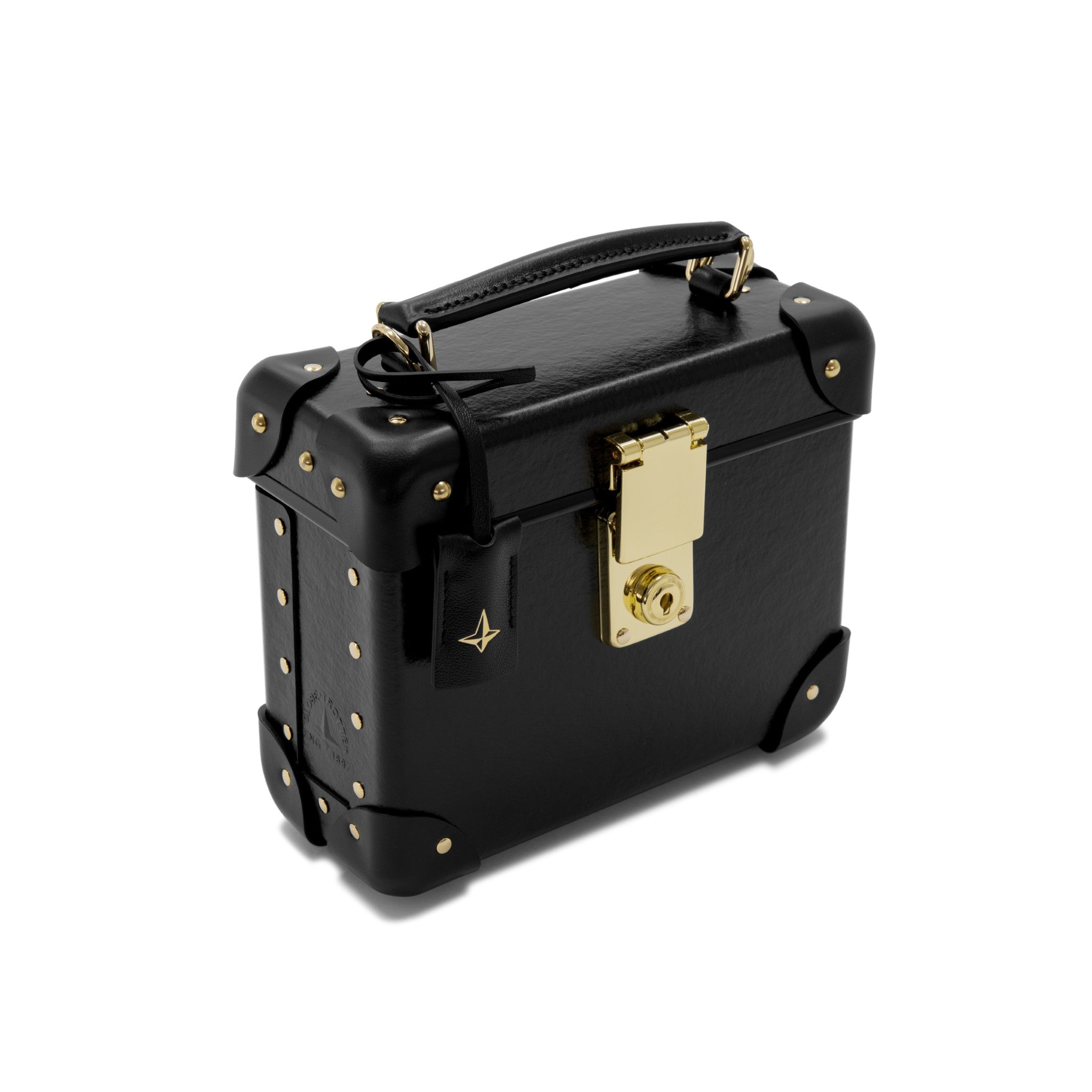 工芸品 Caithness GLOBE TROTTER Globe-Trotter | Centenary Handbag | Small | Black & Gold | Luxury Bag