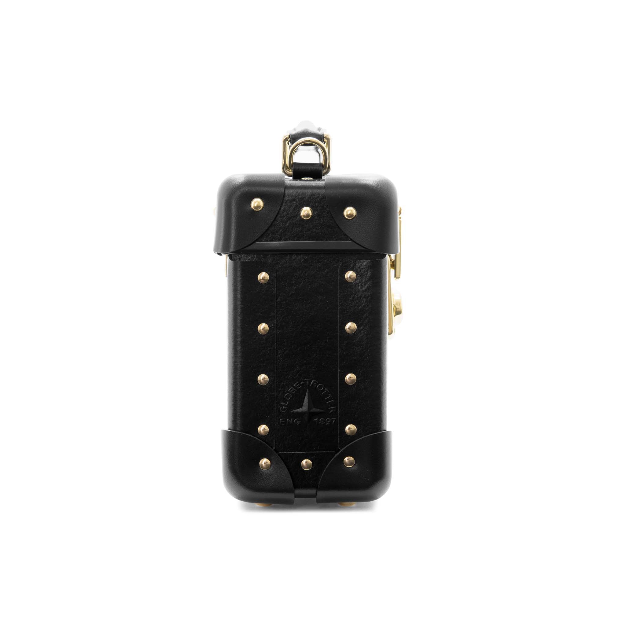 Globe-Trotter | Centenary Handbag | Small | Black & Gold | Luxury Bag