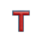 Alphabet · Leather Sticker | Red/Petrol Blue | T