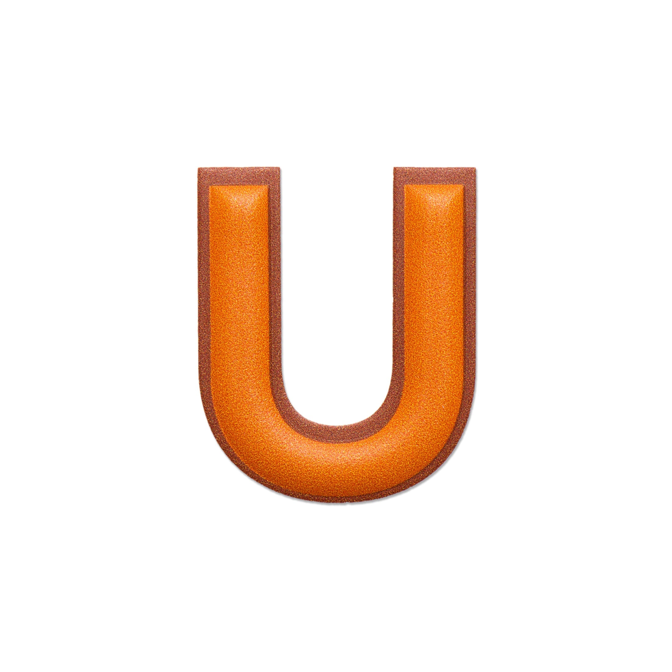 Alphabet · Leather Sticker | Orange/Brown | U