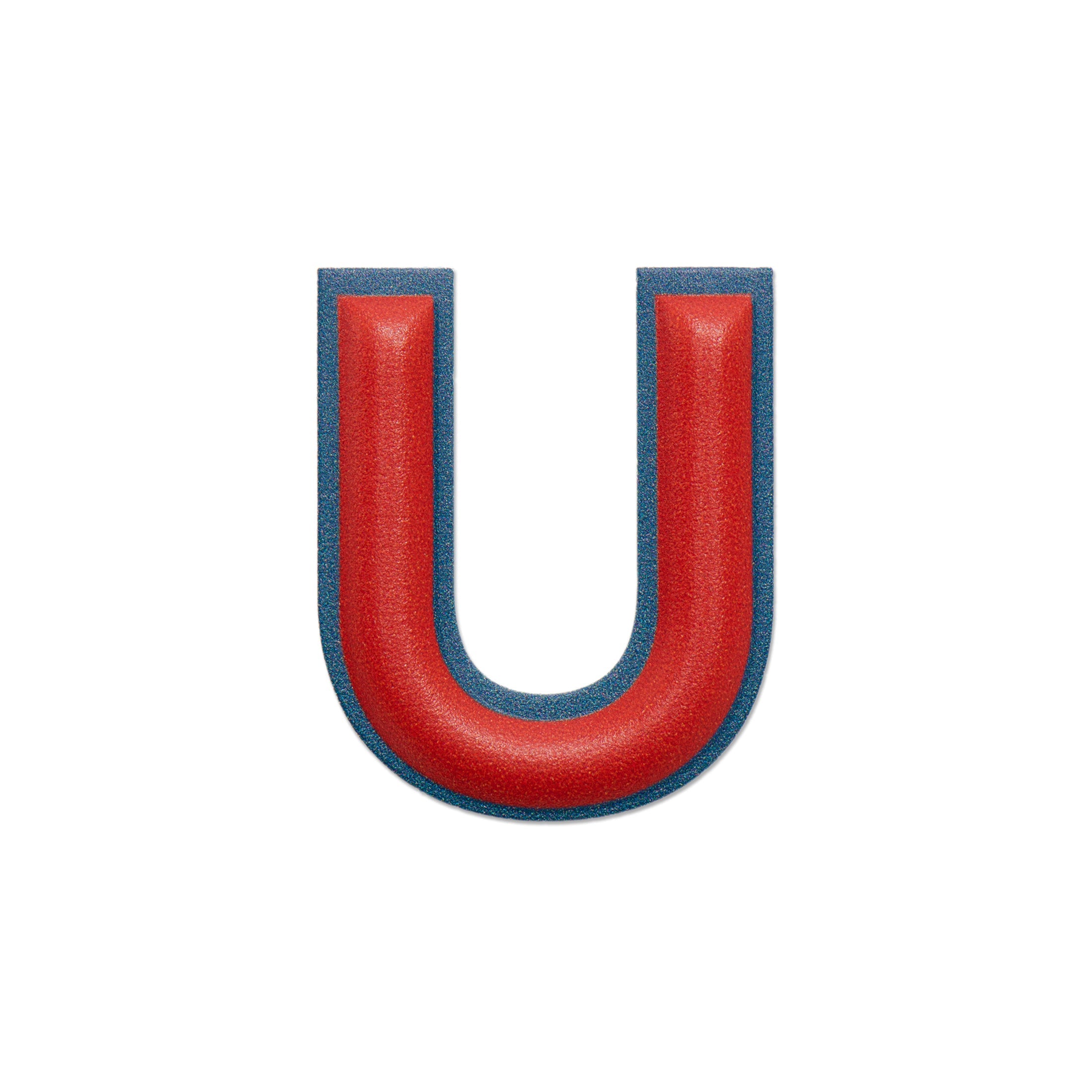Alphabet · Leather Sticker | Red/Petrol Blue | U