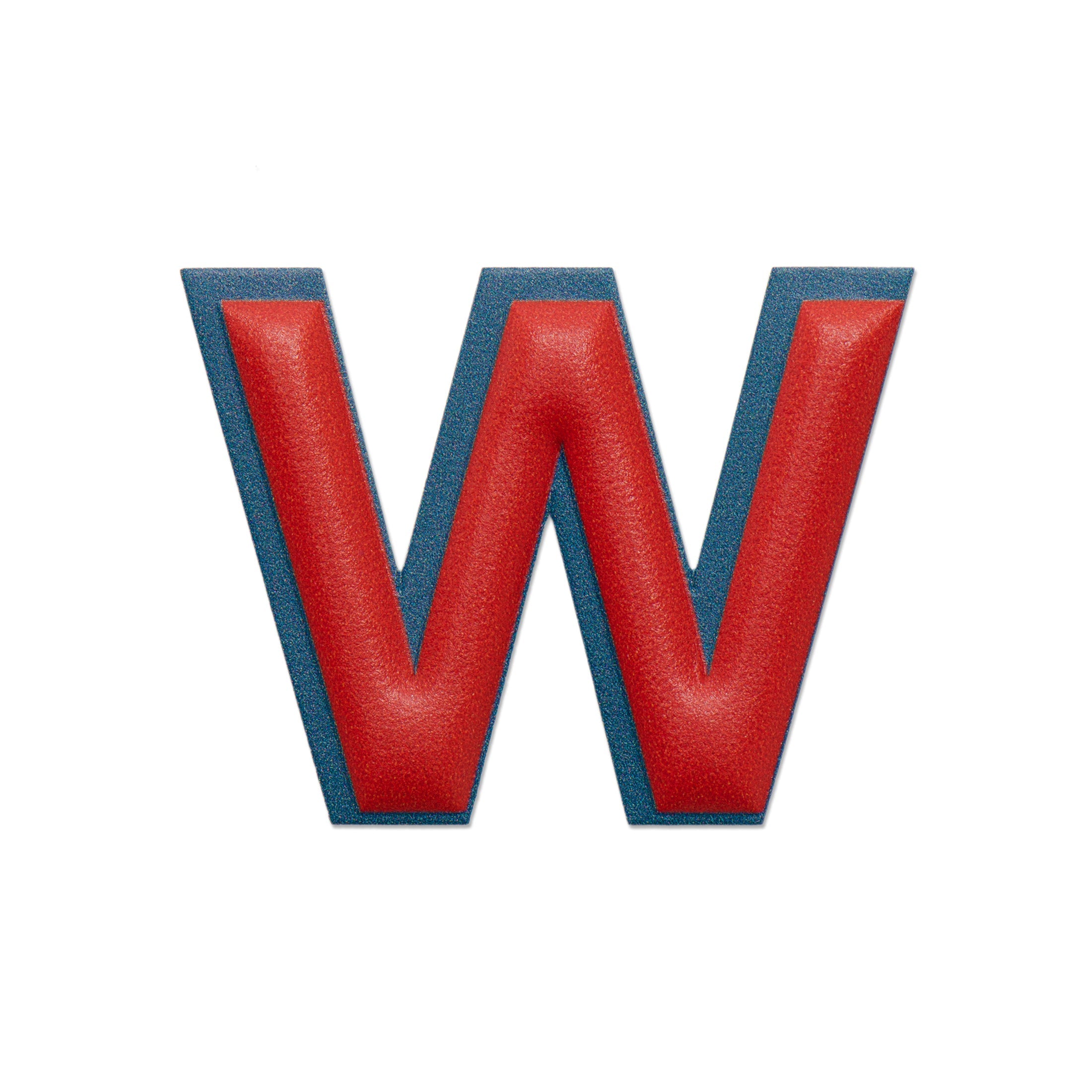 Alphabet · Leather Sticker | Red/Petrol Blue | W