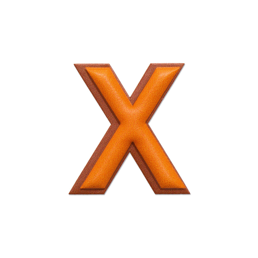 Alphabet · Leather Sticker | Orange/Brown | X – first image