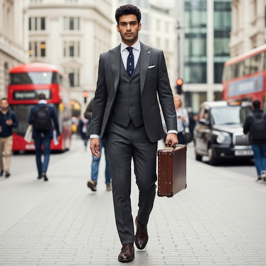 GLOBE-TROTTER Orient Attaché briefcase in Urushi/Burgundy/Gold. Vulcanised fibreboard with high-gloss lacquer finish, leather trim, and gold hardware.