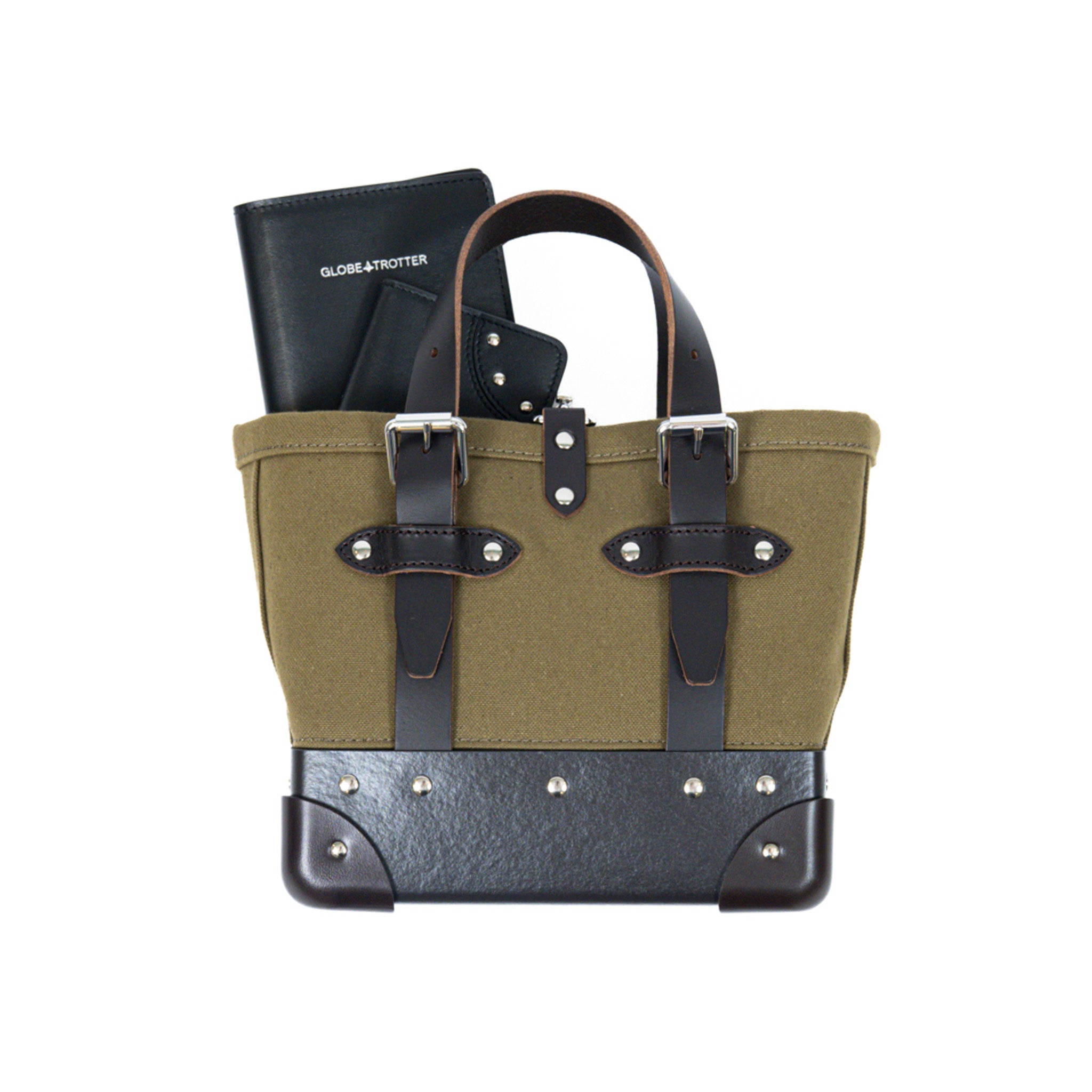 Centenary · Mini Canvas Tote | Green/Coffee Brown/Chrome