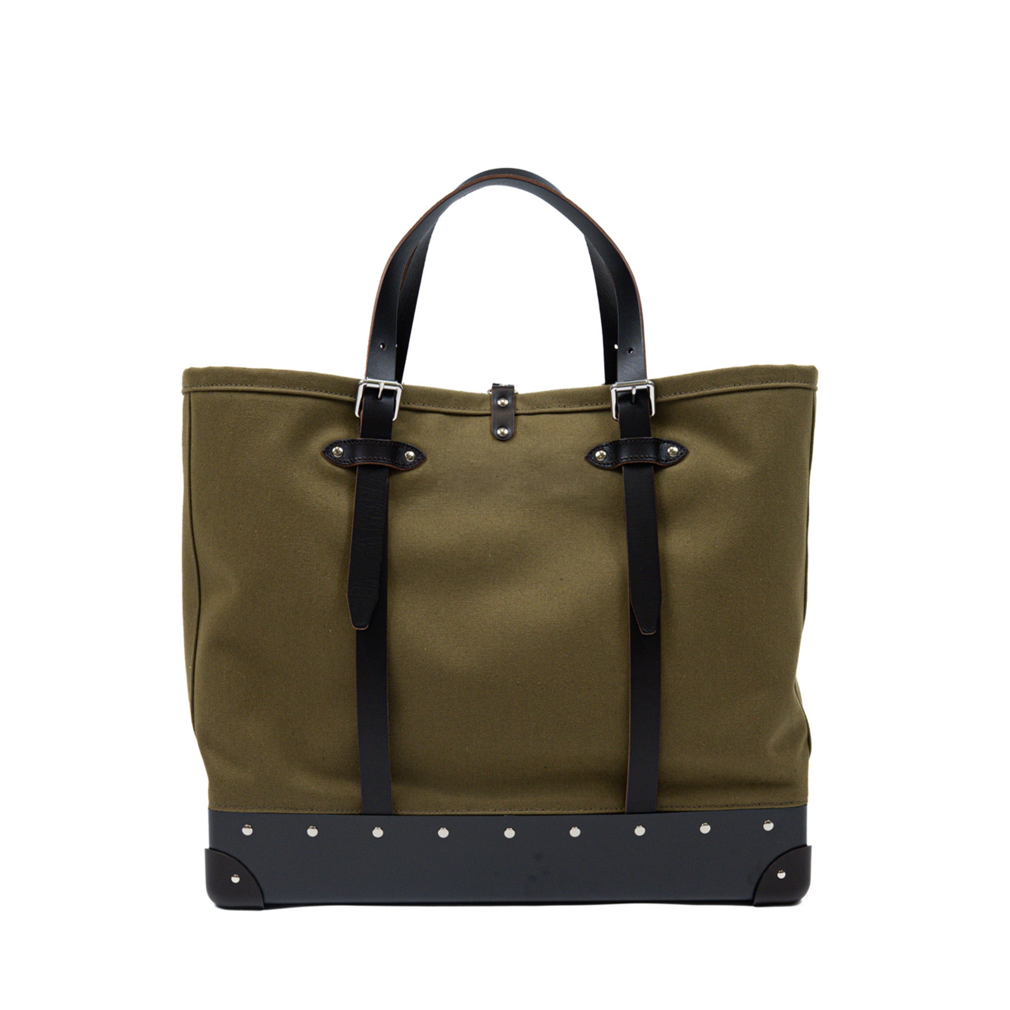 Centenary · East West Canvas Tote | Green/Coffee Brown/Chrome