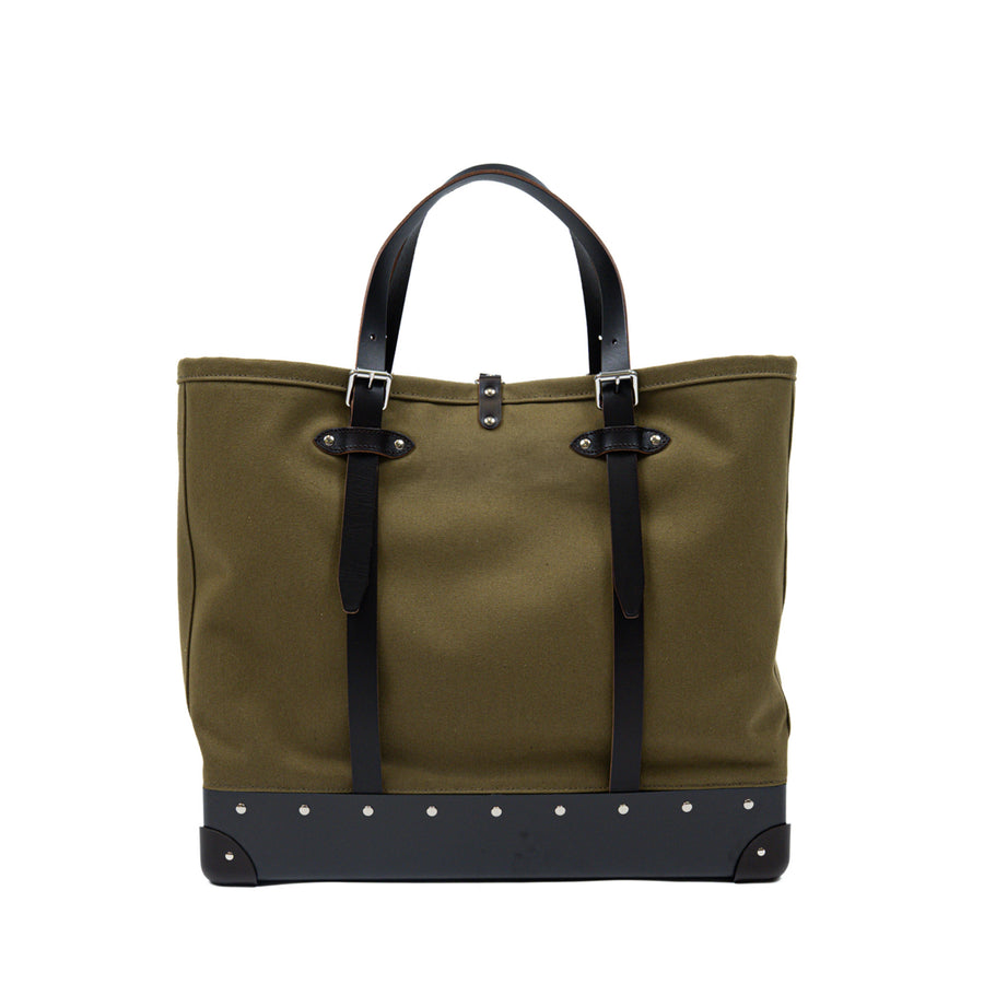 Centenary · East West Canvas Tote | Green/Coffee Brown/Chrome – first image
