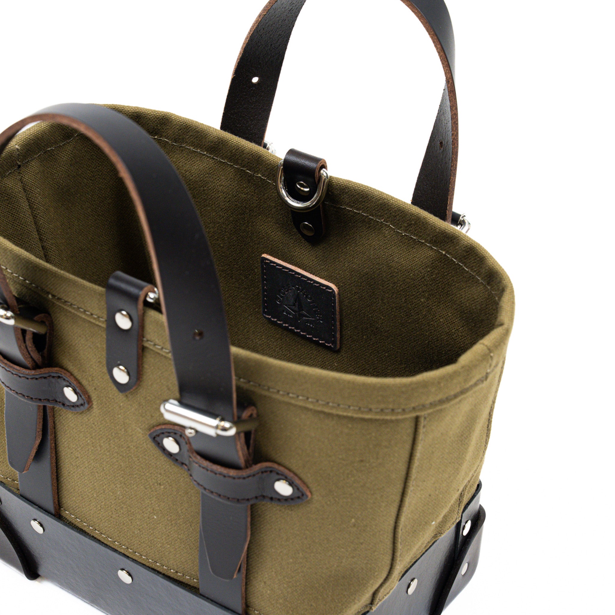 Centenary · Mini Canvas Tote | Green/Coffee Brown/Chrome