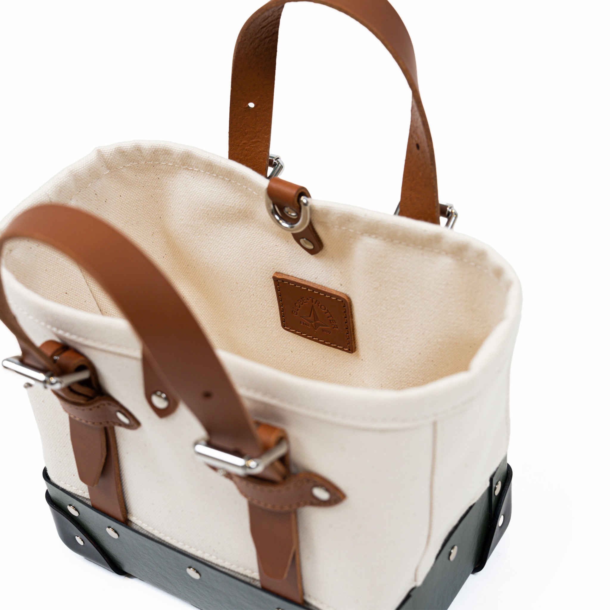Centenary · Mini Canvas Tote | Natural/Green/Chrome
