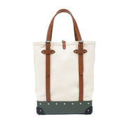 Centenary · North South Canvas Tote | Natural/Green/Chrome