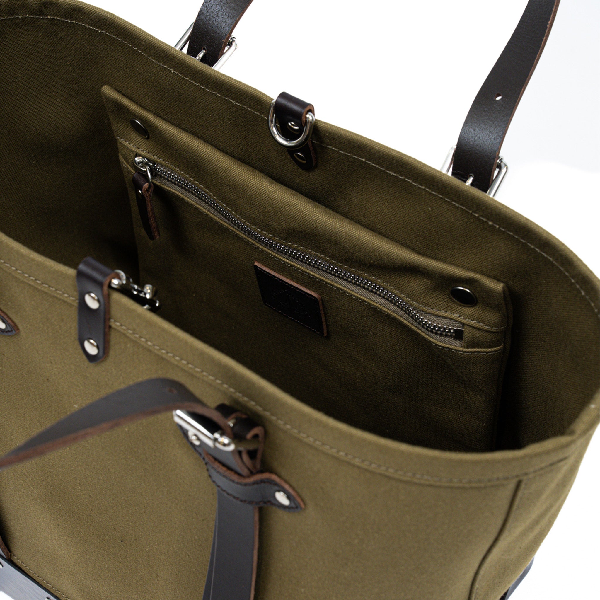 Centenary · Canvas Tote | Green/Coffee Brown/Chrome