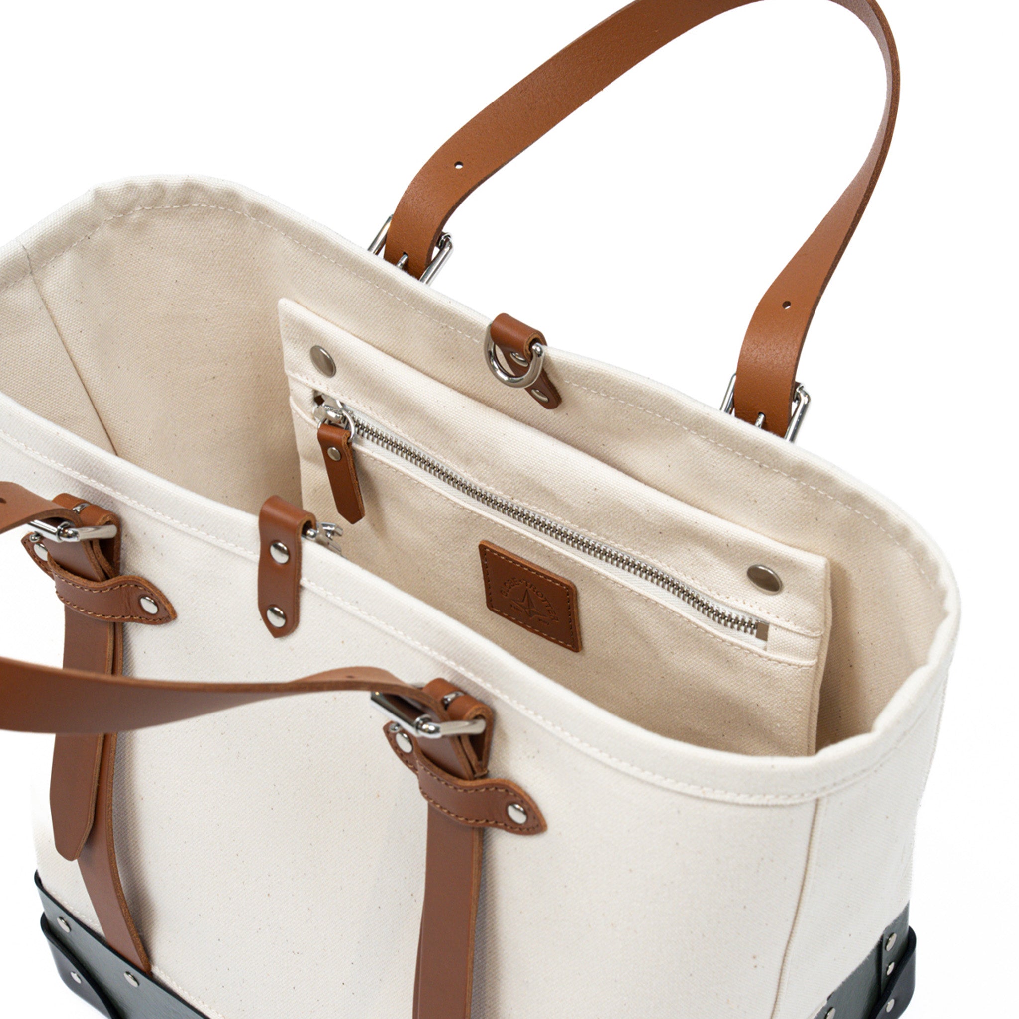 Centenary · Canvas Tote | Natural/Green/Chrome