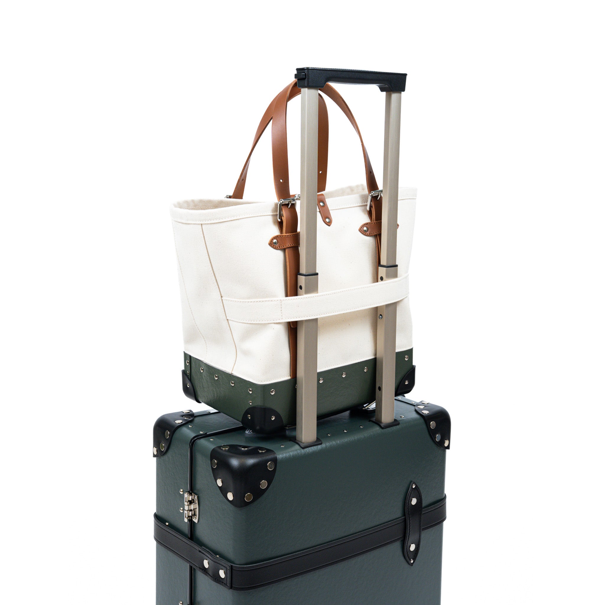 Centenary · Canvas Tote | Natural/Green/Chrome