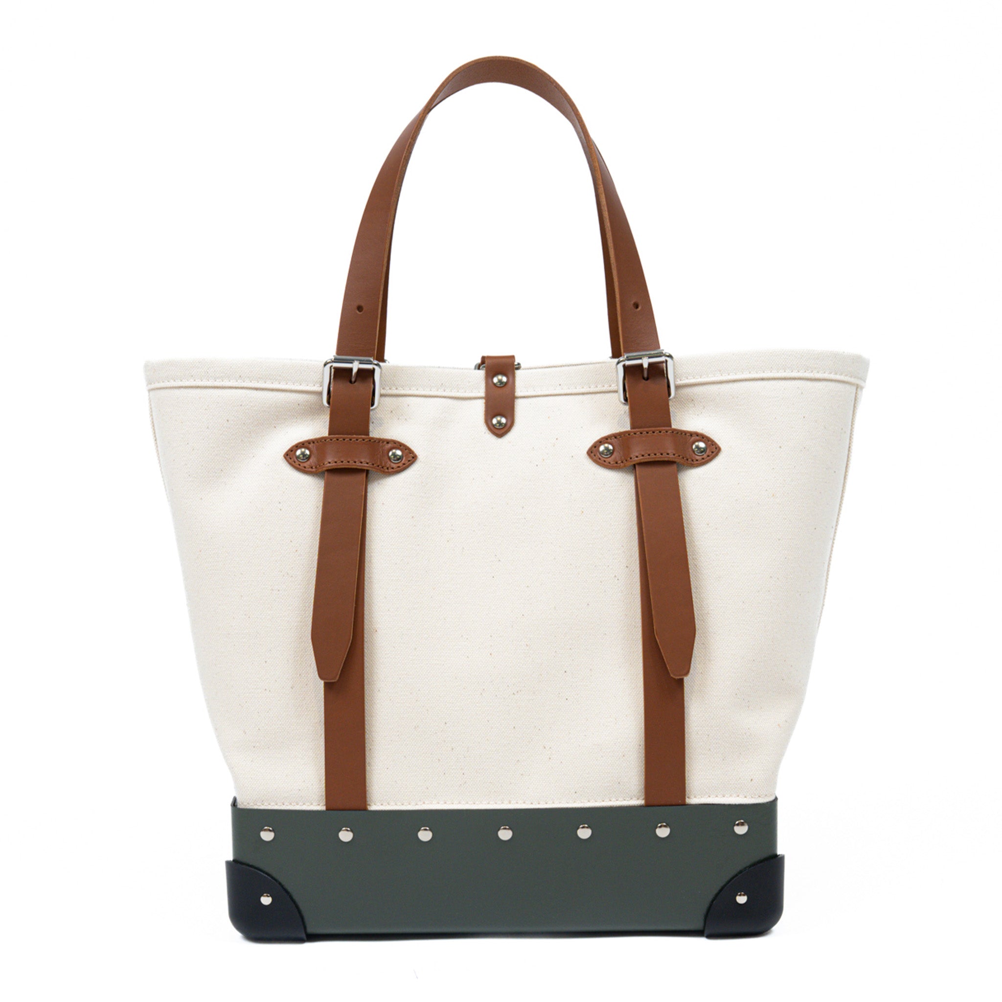 Centenary · Canvas Tote | Natural/Green/Chrome