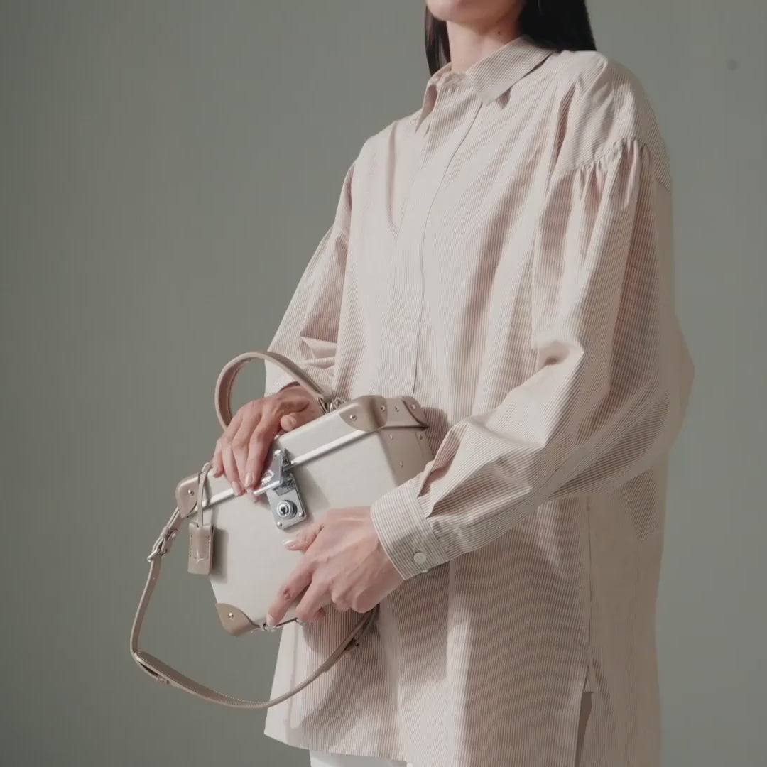 Globe-Trotter | Centenary Handbag | Small | Black & Gold | Luxury Bag