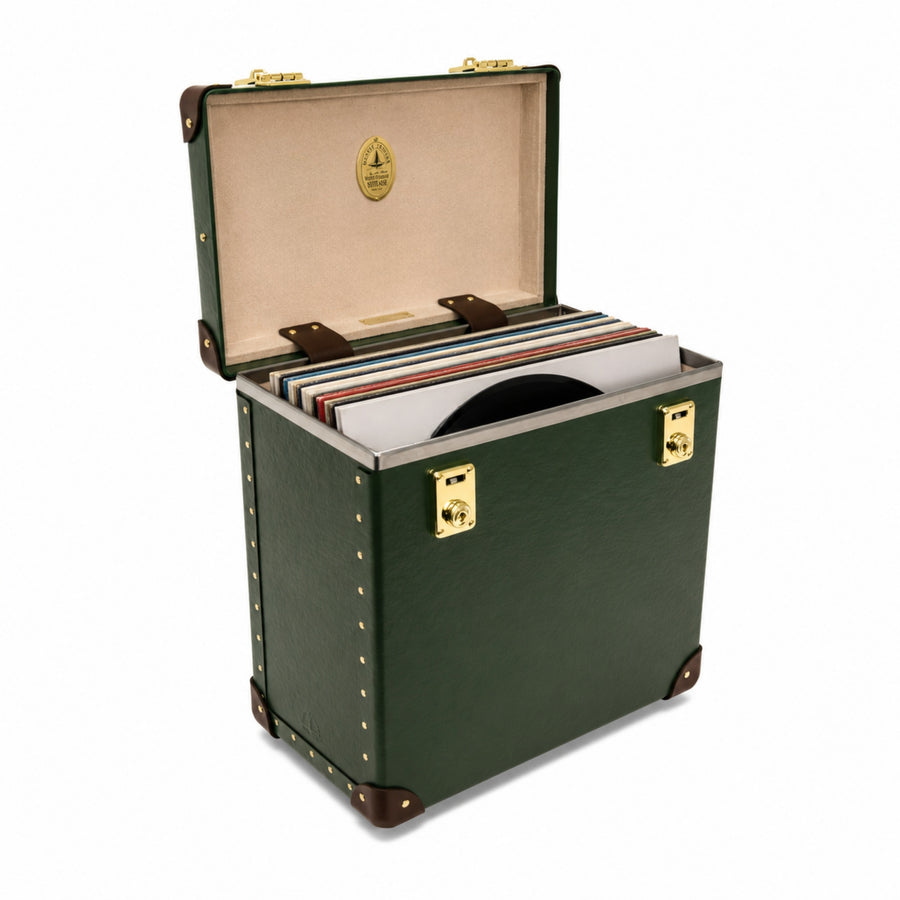 Home Collection · Vinyl Record Case | Green/Brown/Brass – first image