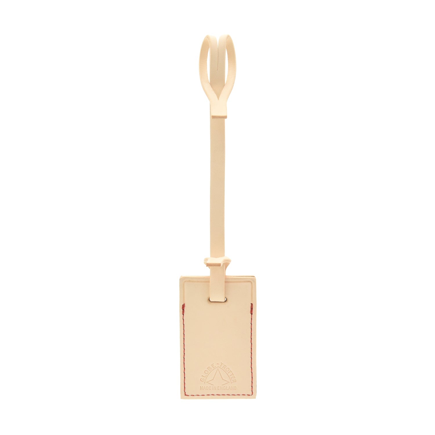 Albion · Small Luggage Tag | Natural/Red - GLOBE-TROTTER