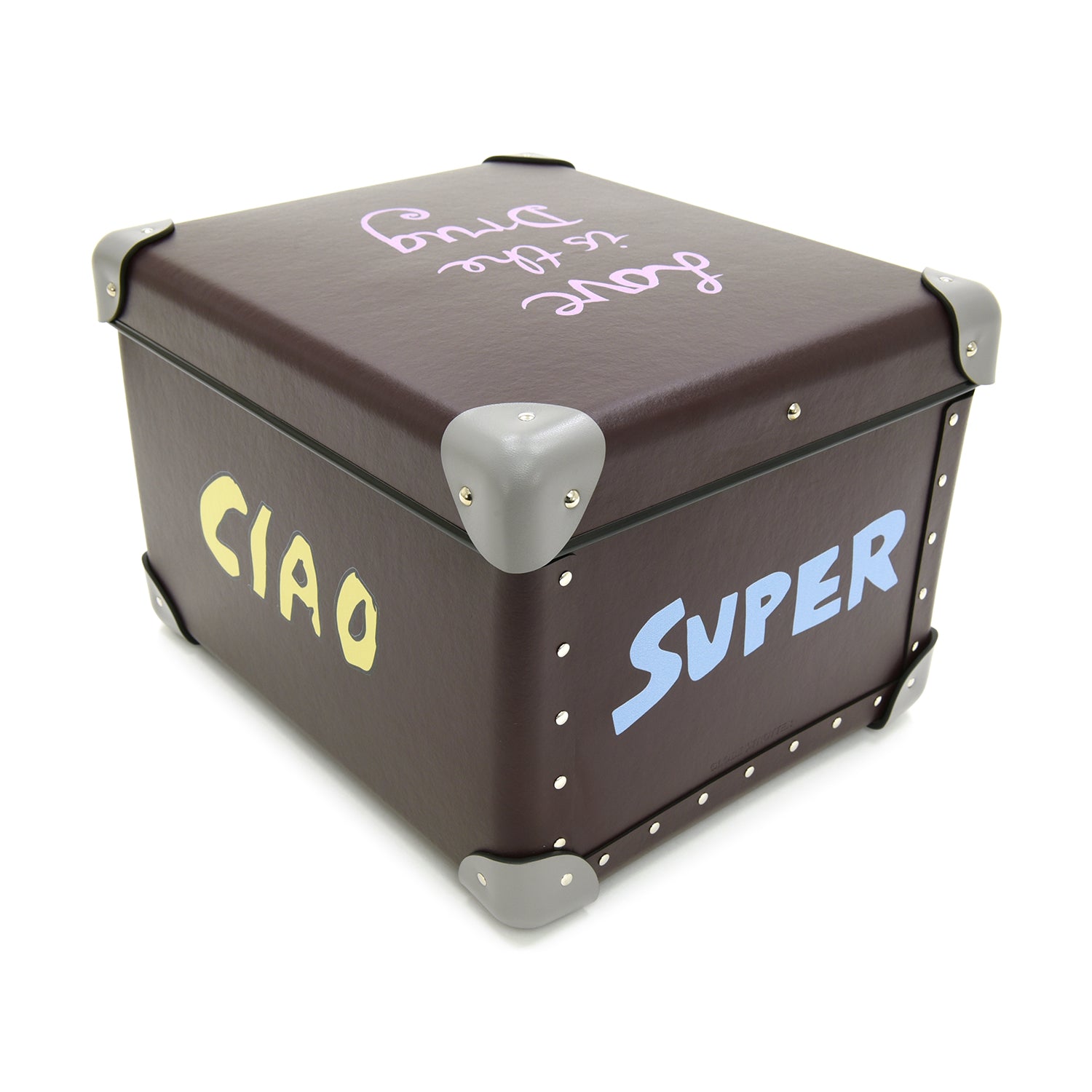 Bella Freud · Medium Storage Box | Oxblood/Steel - GLOBE-TROTTER