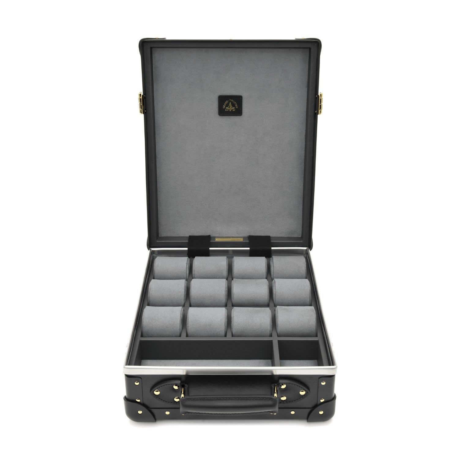 Centenary · 12-Slot Watch Case | Black/Black/Gold - GLOBE-TROTTER