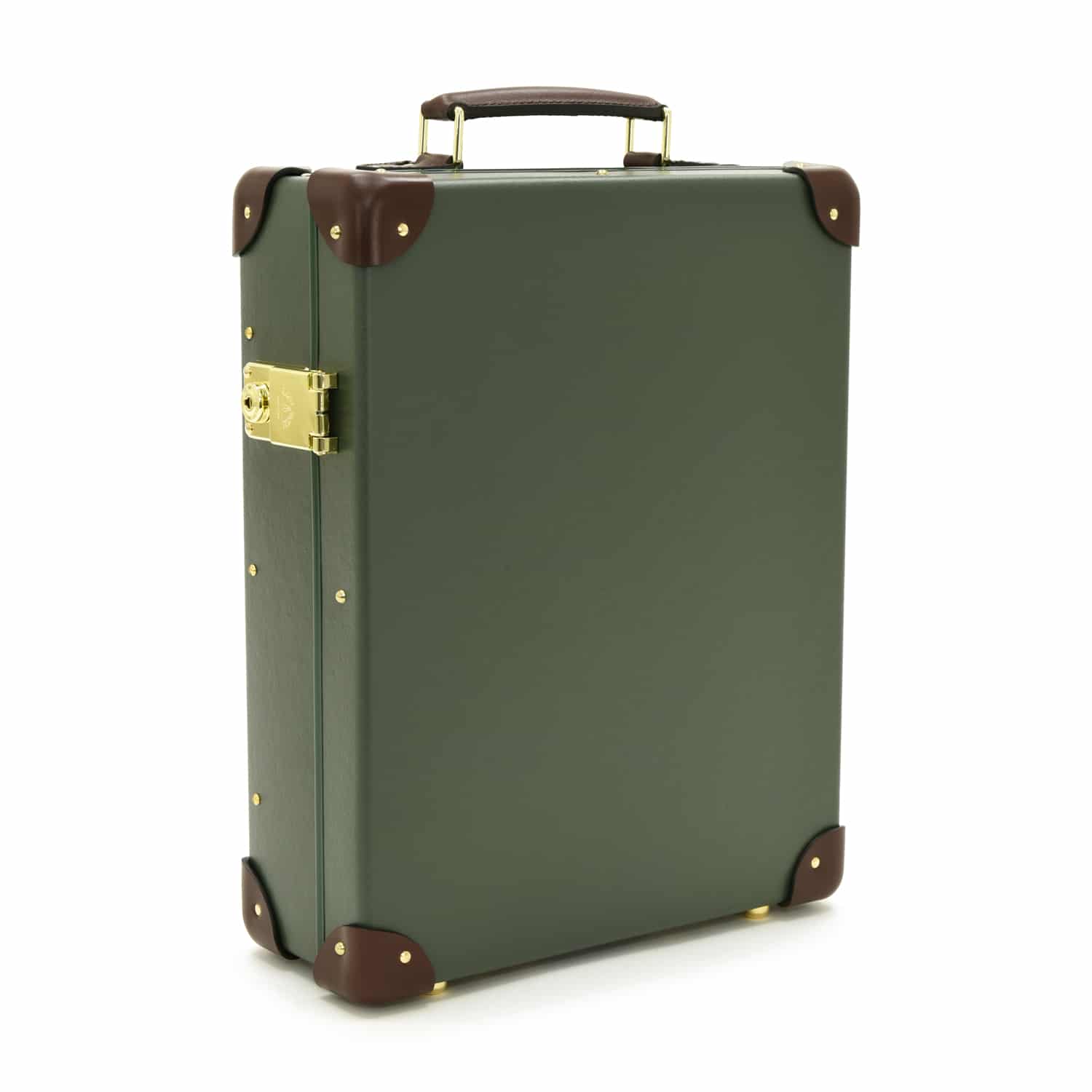 Centenary · 12-Slot Watch Case | Green/Brown - GLOBE-TROTTER