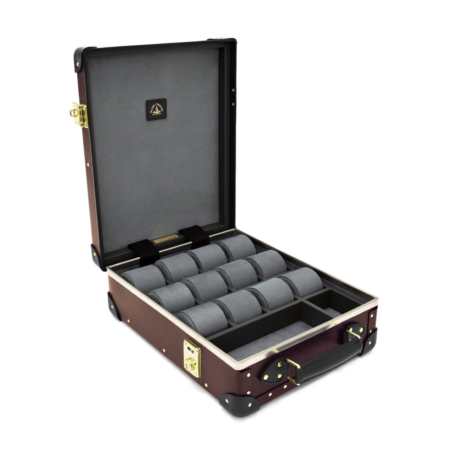 Centenary · 12-Slot Watch Case | Oxblood/Black/Gold – first image