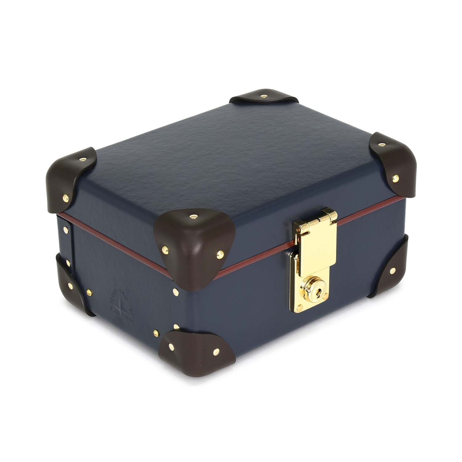 Centenary · 3-Slot Watch Case | Navy/Coco/Gold - GLOBE-TROTTER