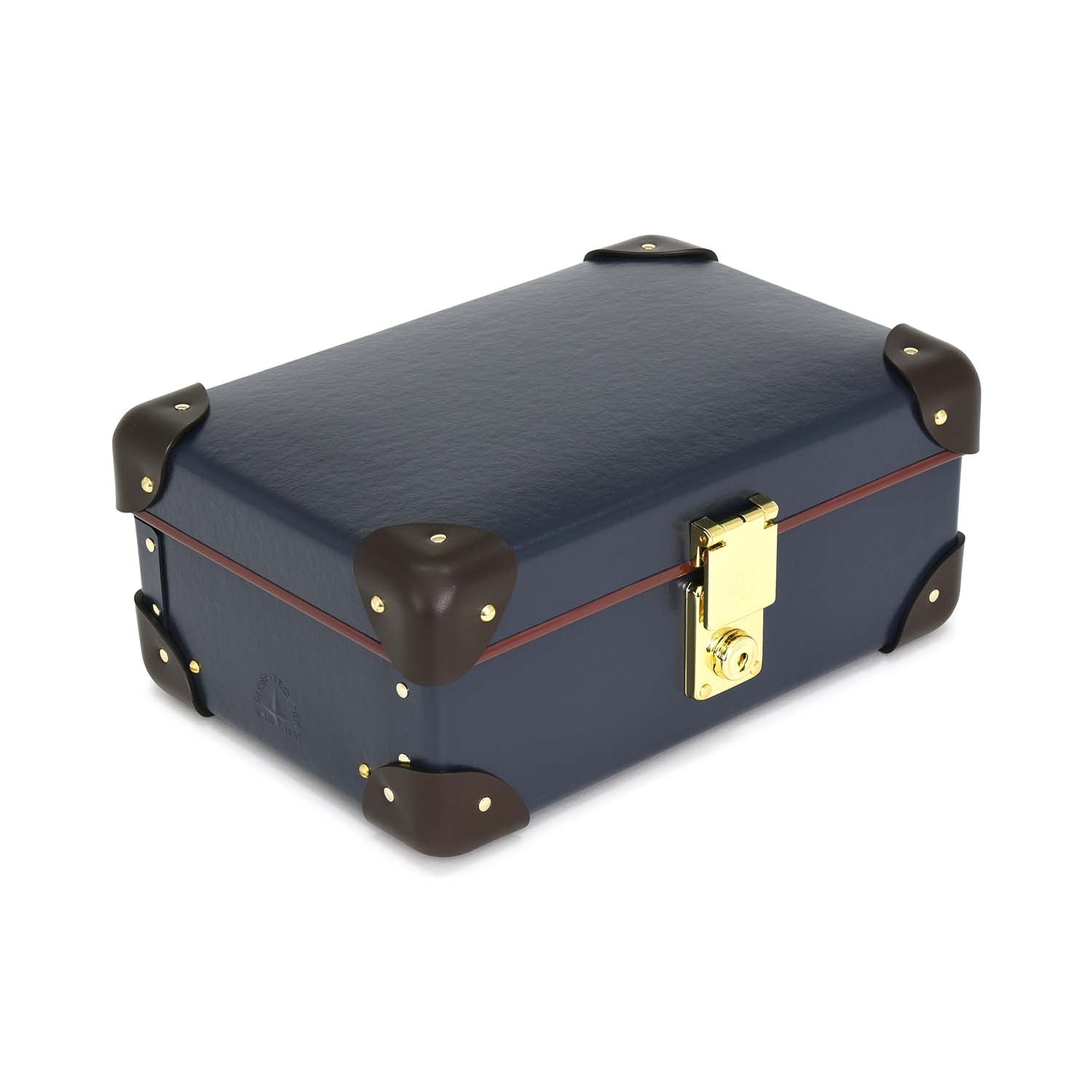 Centenary · 6-Slot Watch Case - Landscape | Navy/Coco/Gold - GLOBE-TROTTER