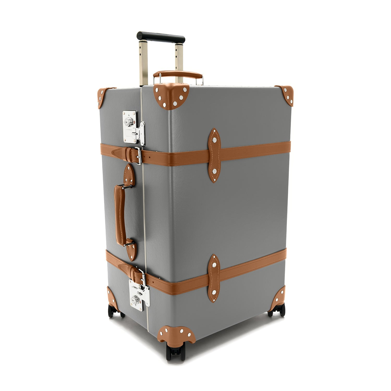 Centenary · XL Trunk - 4 Wheels | Grey/Caramel - GLOBE-TROTTER