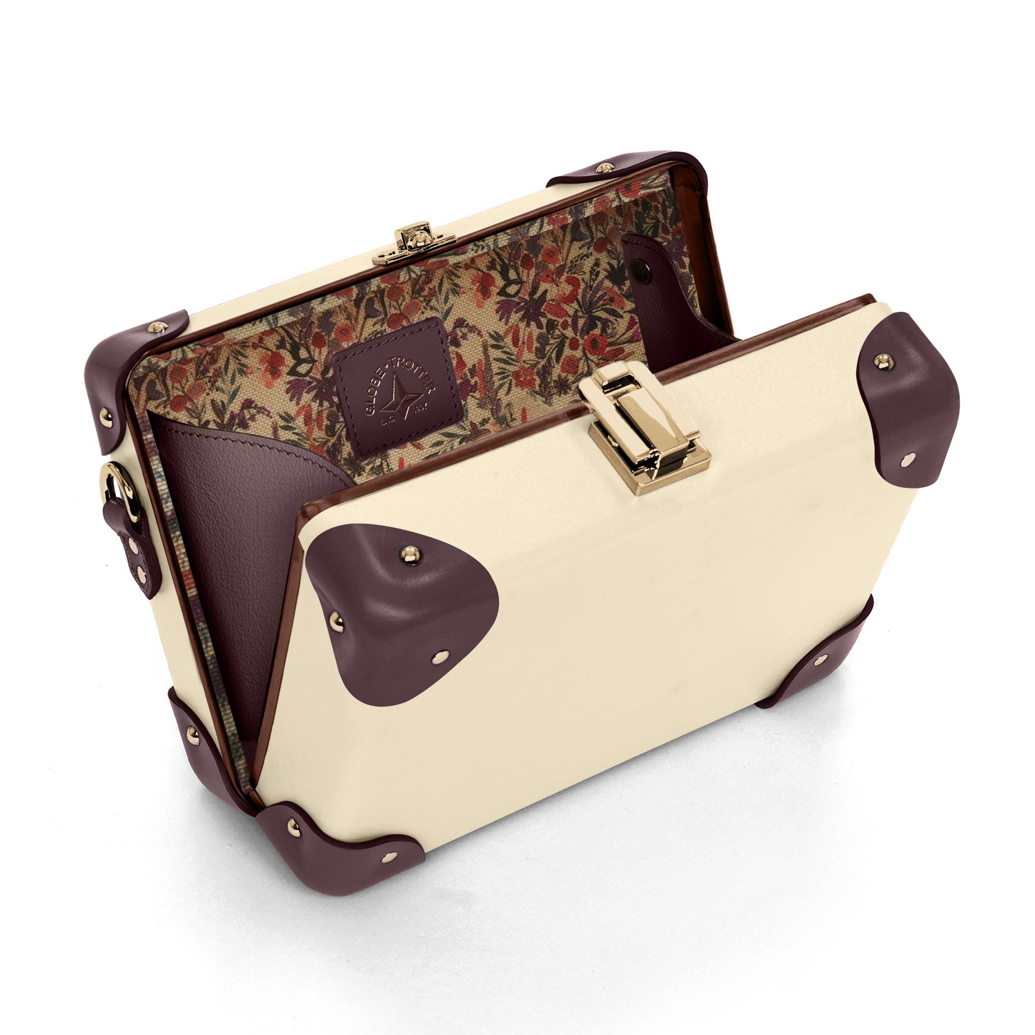 Chelsea Garden · Miniature Case | Ivory/Burgundy - GLOBE-TROTTER