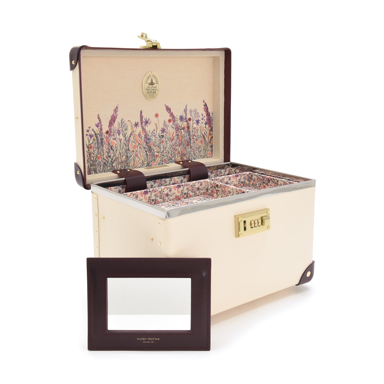 Chelsea Garden · Vanity Case | Ivory/Burgundy - GLOBE-TROTTER