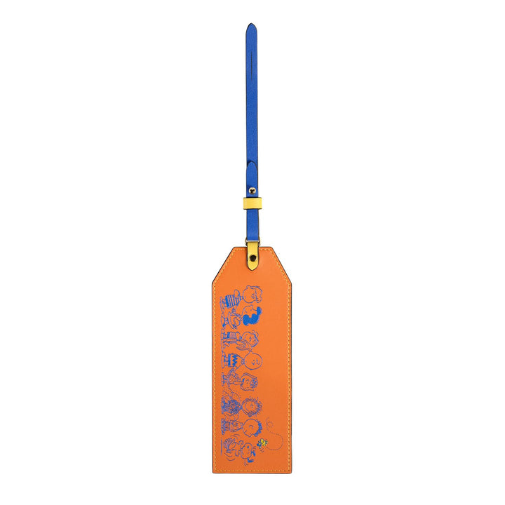 PEANUTS · Luggage Label | Orange/Blue