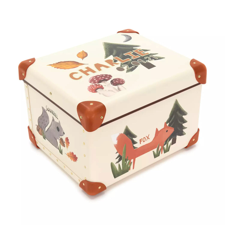 Occasions · Custom Children's Keepsake Box | Woodland - Ivory/Orange – first image